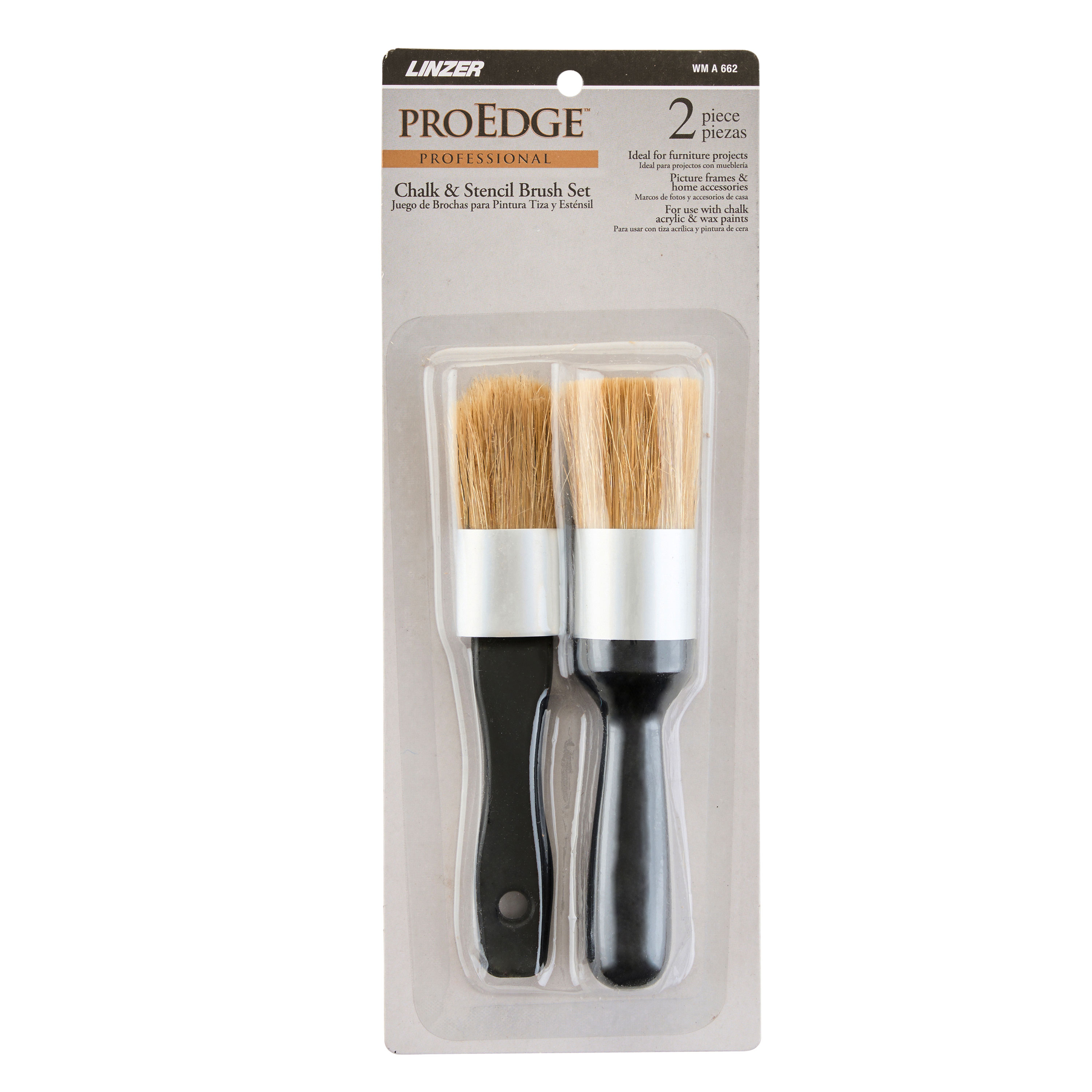 ProEdge by Linzer 2-Piece Chalk and Stencil Paint Brush Set